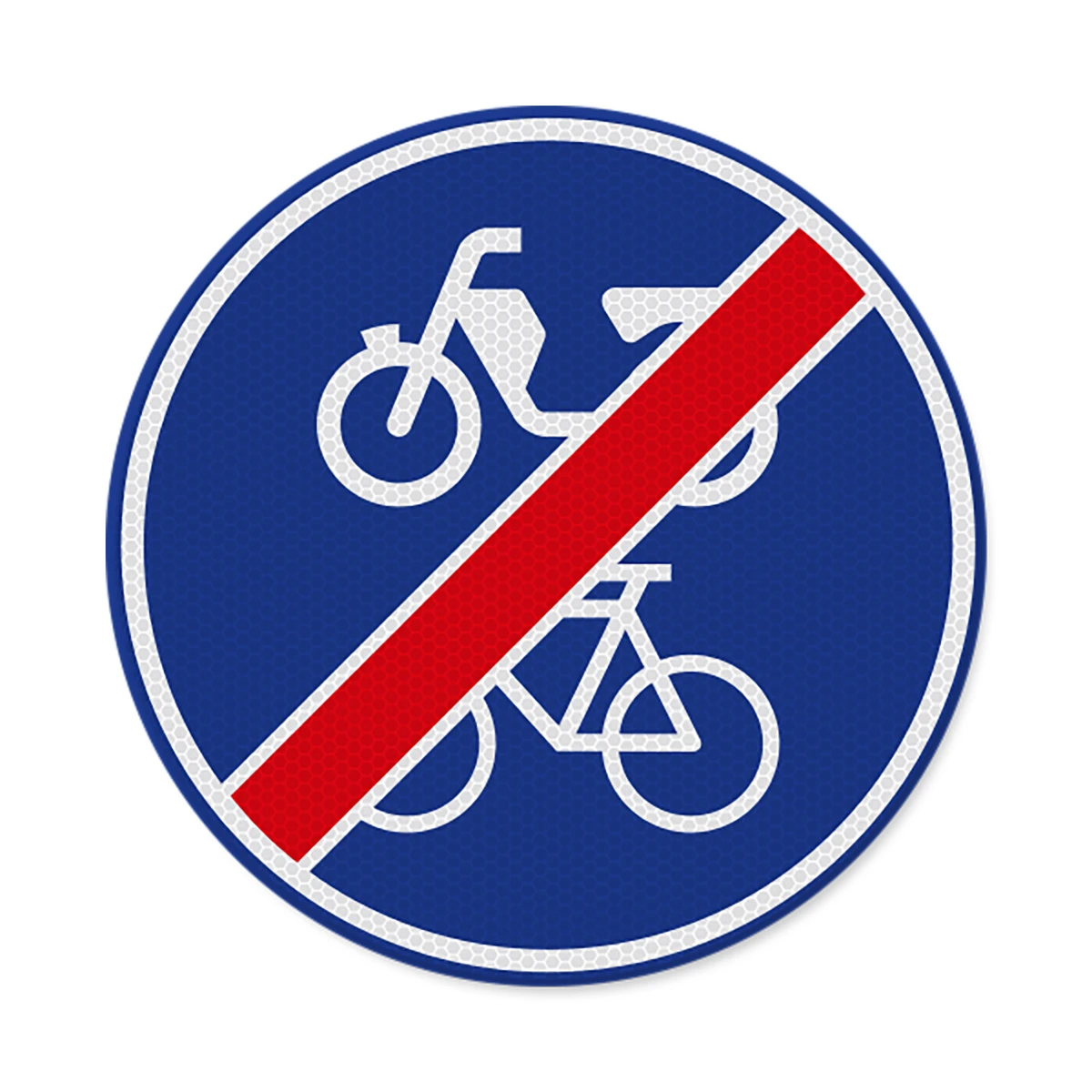 Verkeersbord G12b -  Ø 60 of 80 cm / Einde (brom)-fietspad