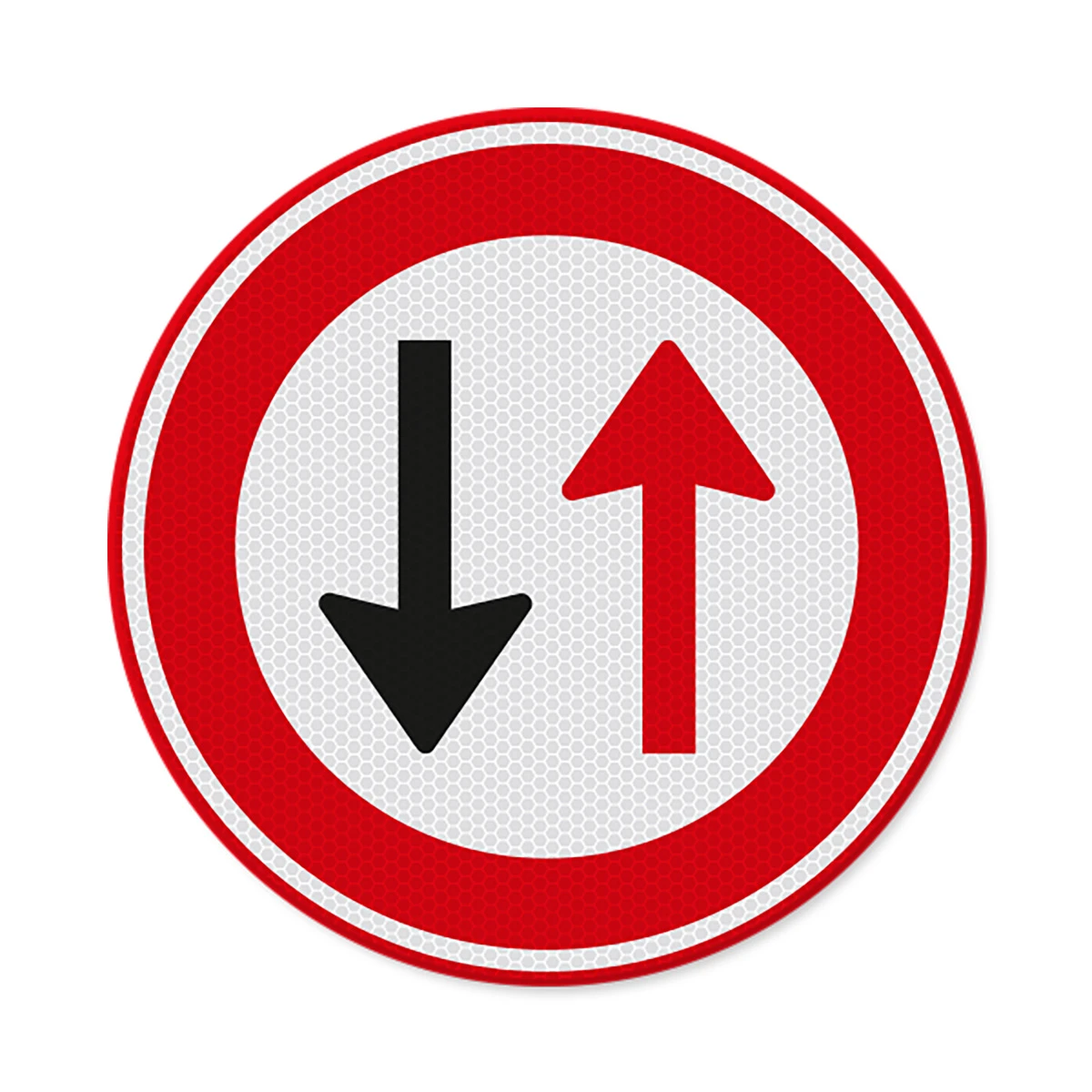 Verkeersbord F05 -  Voorrang verlenen tegemoetkomend verkeer