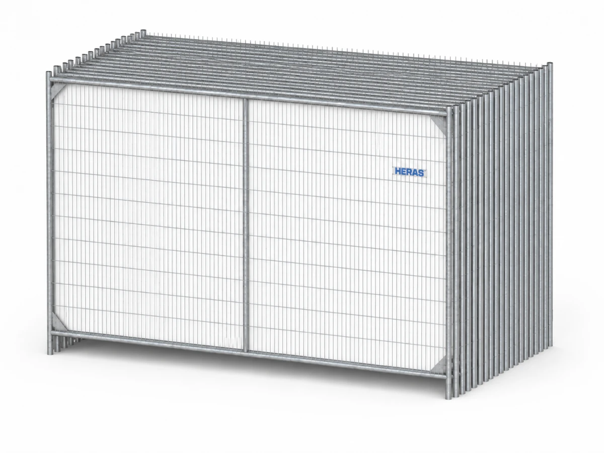 34x Heras M500 bouwhek met hoekversterking en middenbuis