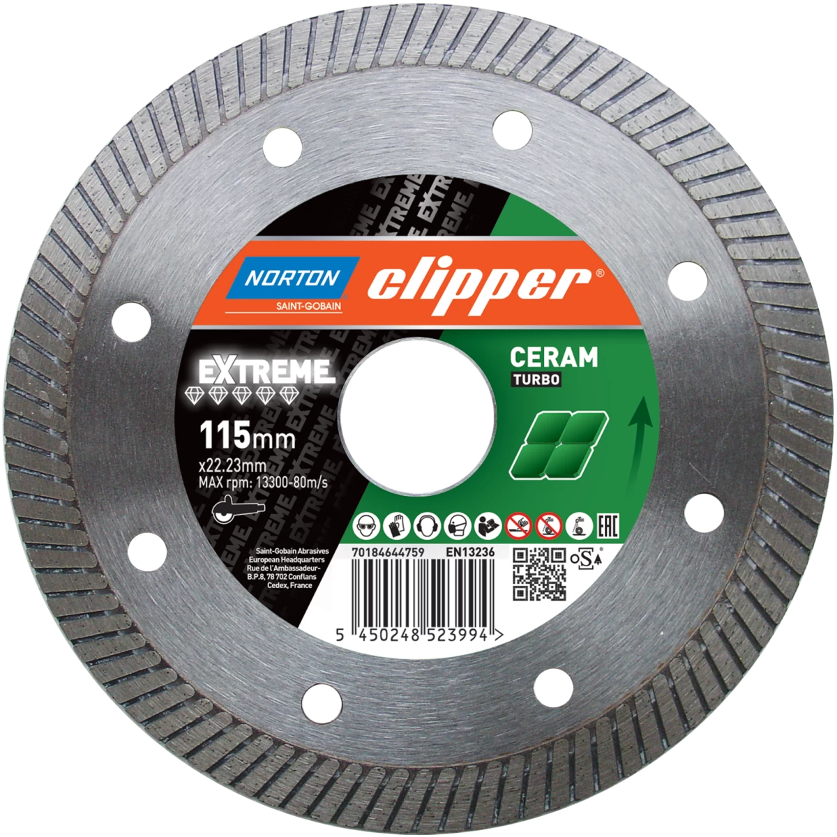 Diamantzaagblad Norton Clipper Extreme Ceramic 115 x 22,23 mm