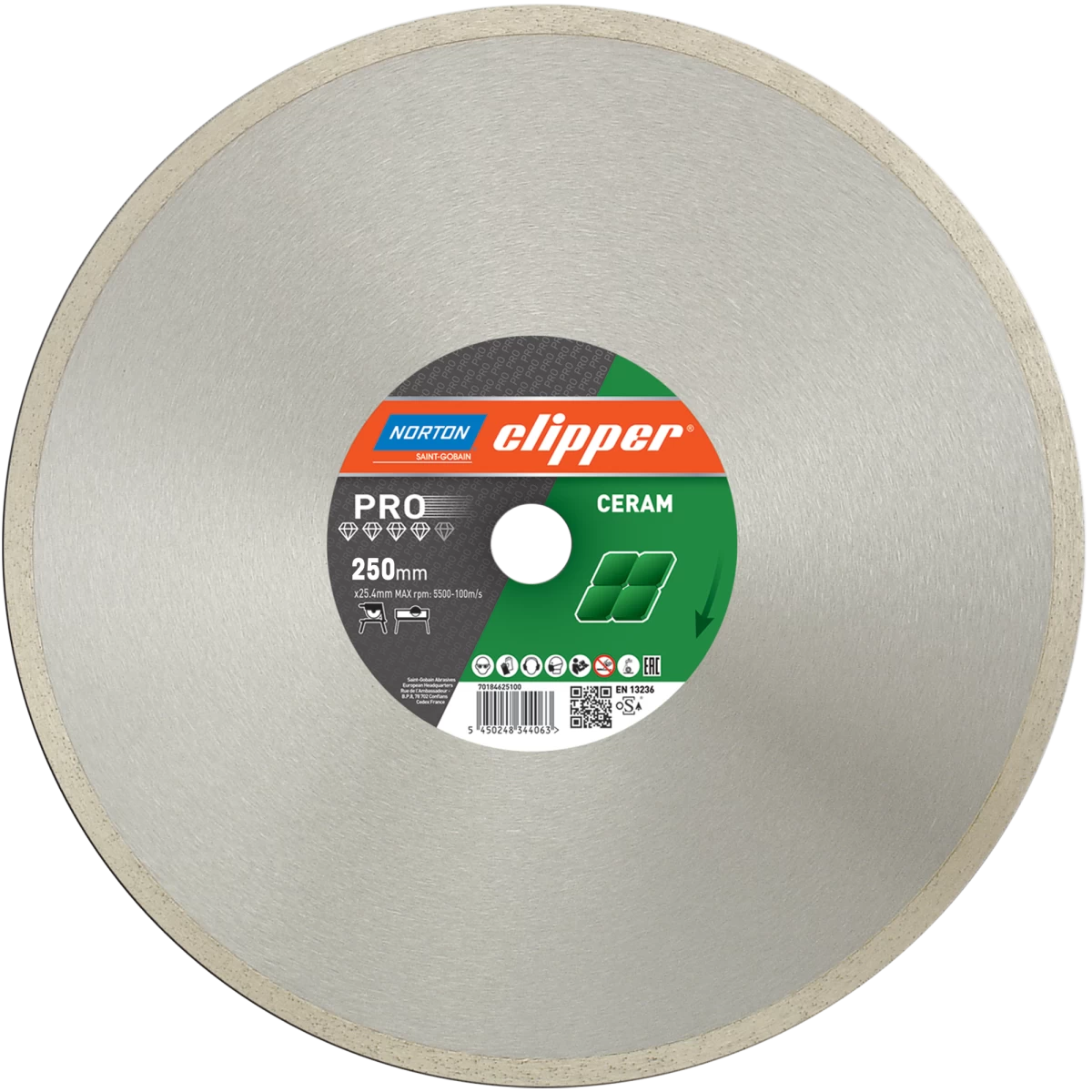 Diamantzaagblad Norton Clipper Pro Ceramic 250 x 25,4 mm