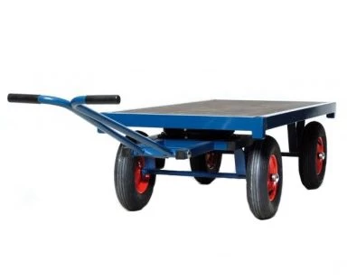 Handtrekwagen met luchtbanden en stalen bovendek 2000 x 1000 mm Frami