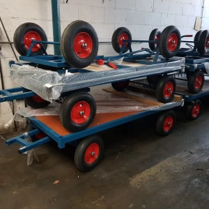 Handtrekwagen met massieve wielen en meranti bovendek 2000 x 1000 mm Frami