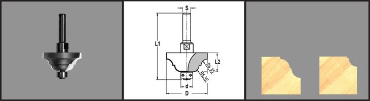 HW Contraprofielfrees R=6,3 met lager 12mm