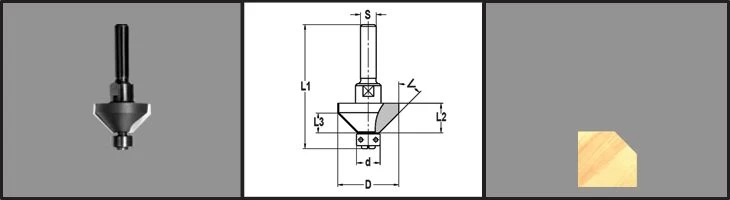 HW Fasefrees 45° met lager 12mm