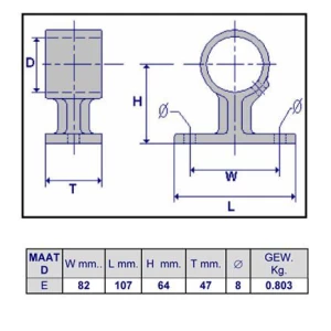 Inbuskoppeling leuningdrager 48,3 mm