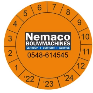 Keuringsstickers ø 40 mm NEN3140 met eigen logo
