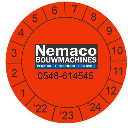 Keuringsstickers ø 40 mm NEN3140 met eigen logo