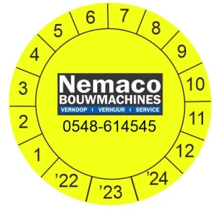 Keuringsstickers ø 40 mm NEN3140 met eigen logo