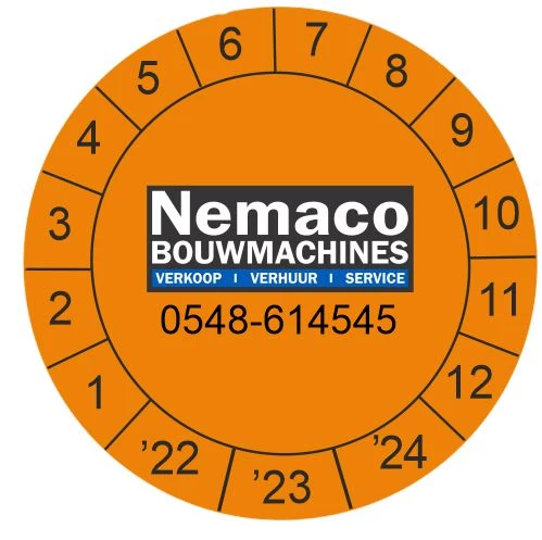 Keuringsstickers ø 40 mm NEN3140 met eigen logo