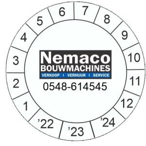 Keuringsstickers ø 40 mm NEN3140 met eigen logo