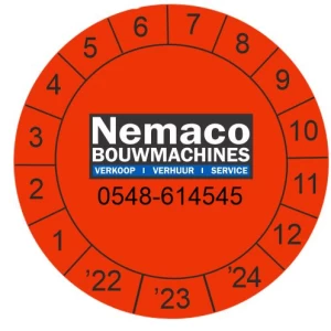 Keuringsstickers ø 40 mm NEN3140 met eigen logo