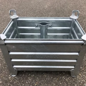 Stalen opslagbak 80 x 50 x 40 cm stapelbaar