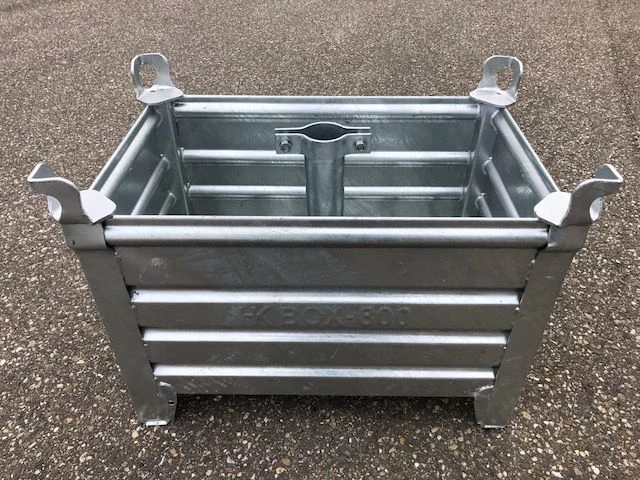 Stalen opslagbak 80 x 50 x 40 cm stapelbaar