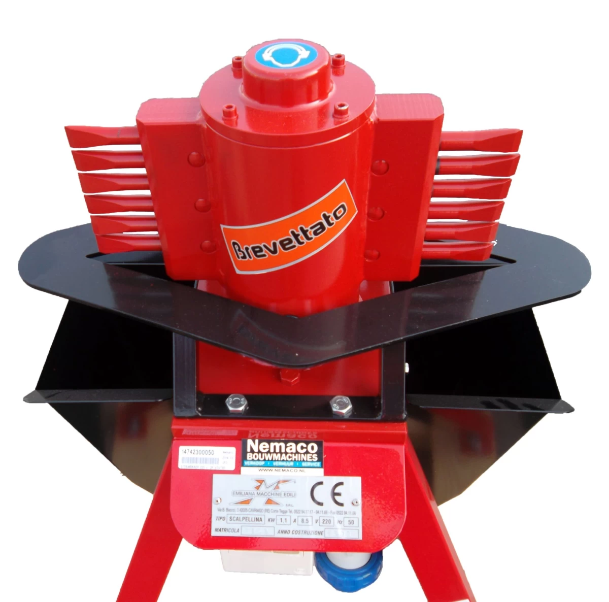 Steenbikmachine op statief