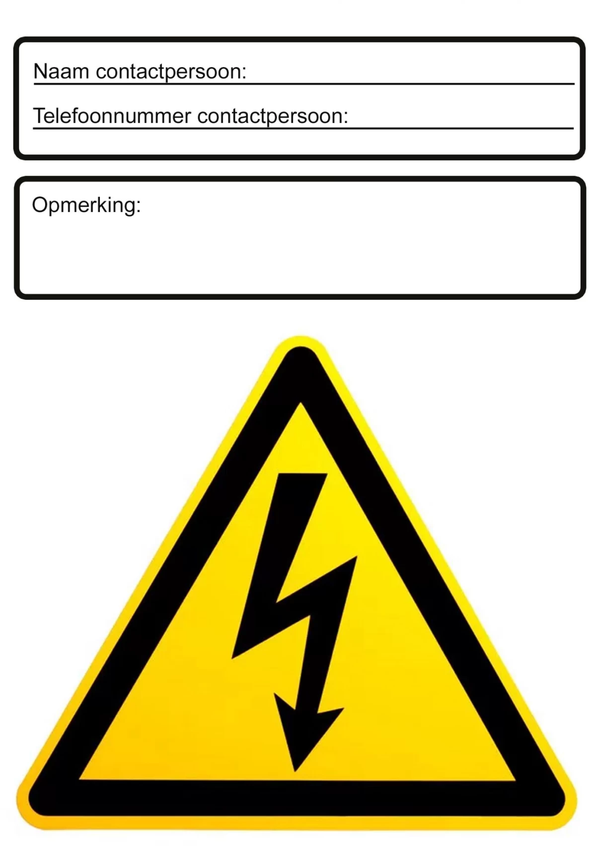 Sticker bouwmeterkast