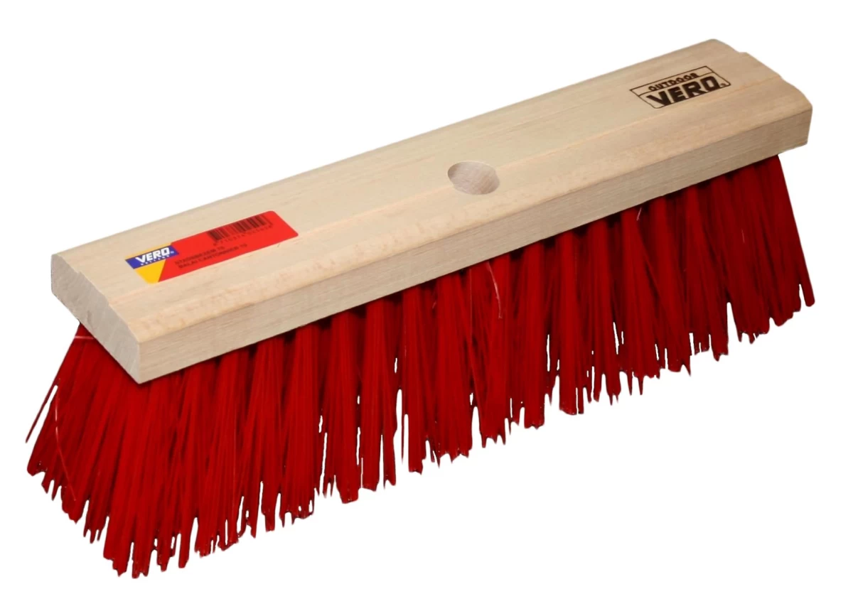 Straatbezem kunststof rood 40cm