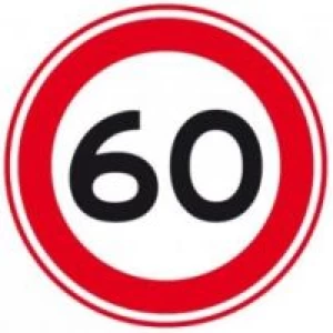 Verkeersbord A01 - 60 Ø 80 cm / Maximum snelheid 60 km