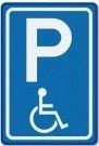 Verkeersbord E06 -  60 x 40 cm / Gehandicapten parkeerplaats