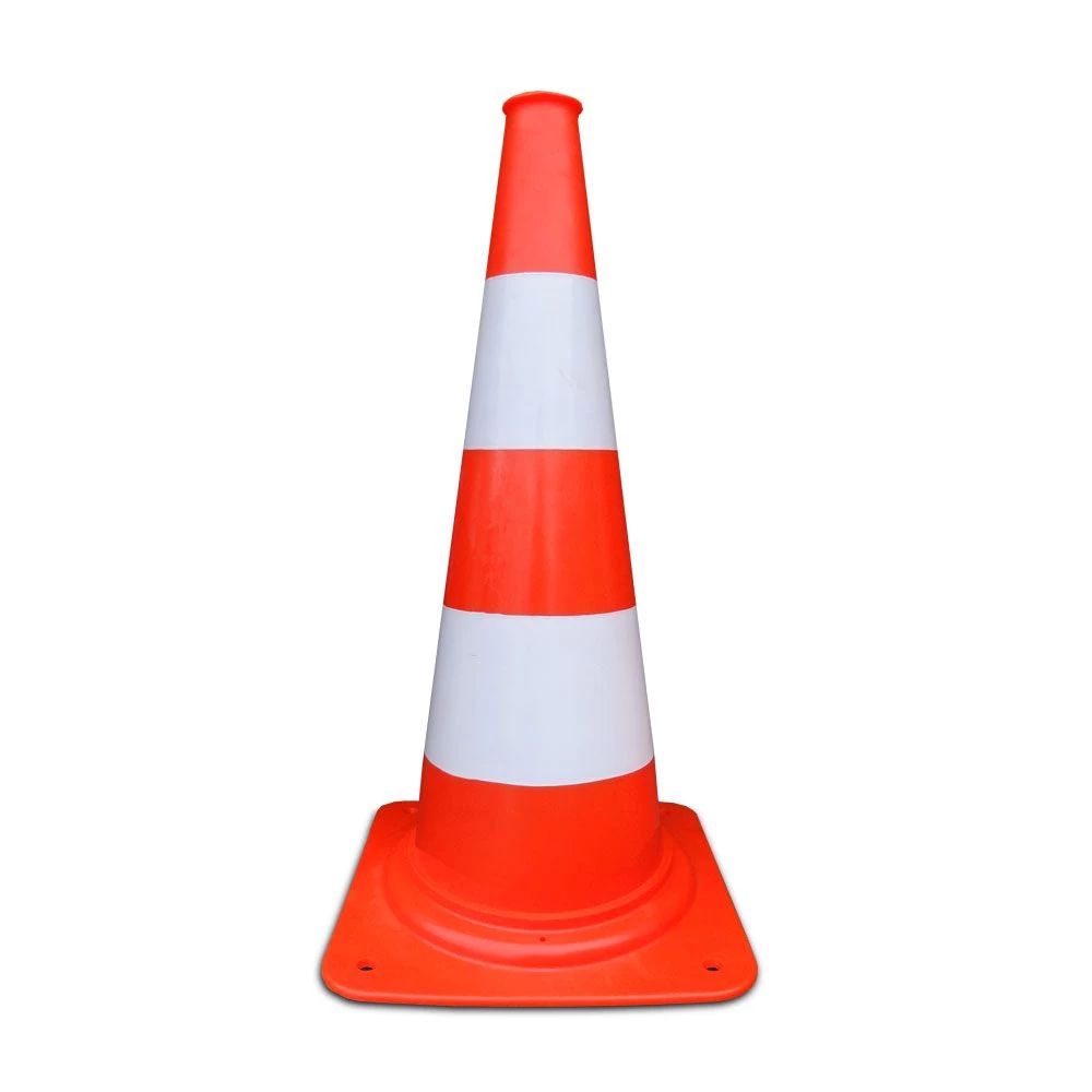 Verkeerskegel 50cm met witte strepen