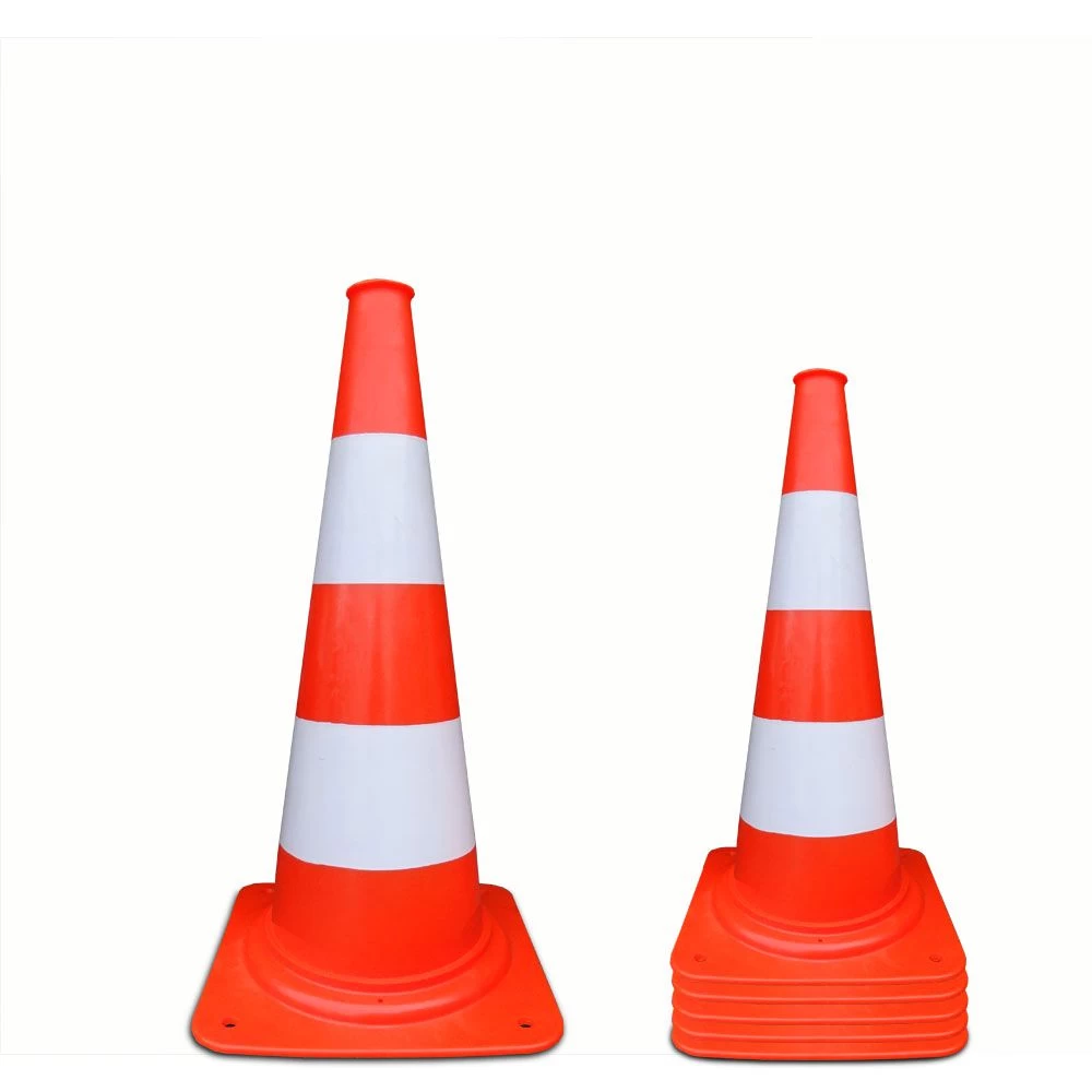 Verkeerskegel 50cm met witte strepen