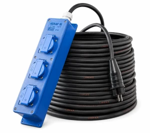 Verlengkabel 3 x 2.5 mm² 25 meter met 3 voudige verdeeldoos 230 volt